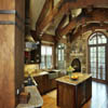 timber frame gourmet kitchen